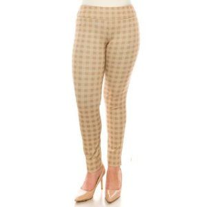 Zac & Rachel Plaid Pants Sand/ Lt Stone